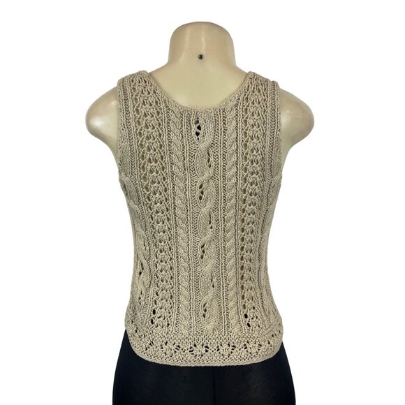 Abercrombie & Fitch Women's Beige Knitted Tank Top Sz S - Picture 3 of 5